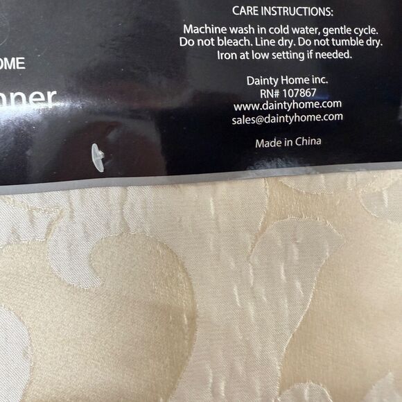 A La Carte By Dainty Home Textured Fabric Table Runner 13" X 72" Polyester Cream - Picture 3 of 12